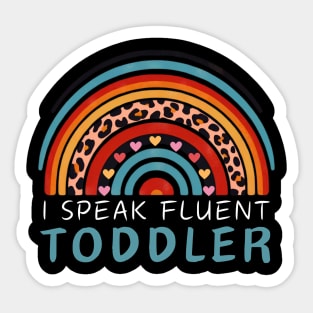I Speak Fluent Toddler Rainbow Heart Tee Sticker